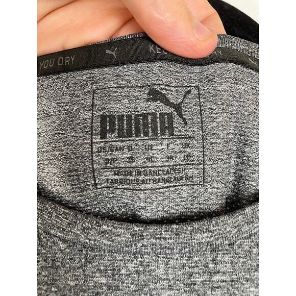 Puma T Shirt Womens Small Short Sleeve Heathered Gray Top Workout Tee Sporty - Picture 4 of 11